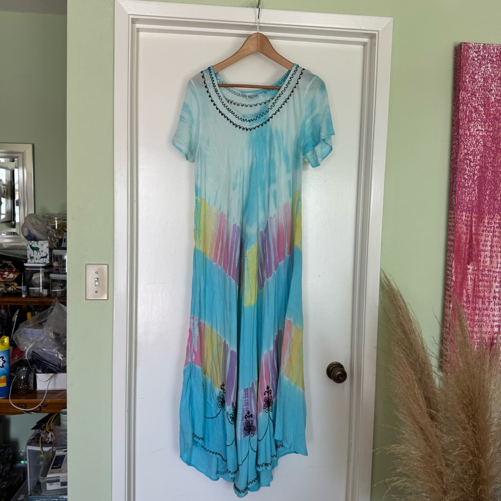 Elegant  Tie-Dye Dress/ swim suit cover up  free with a purchase of swinsuit